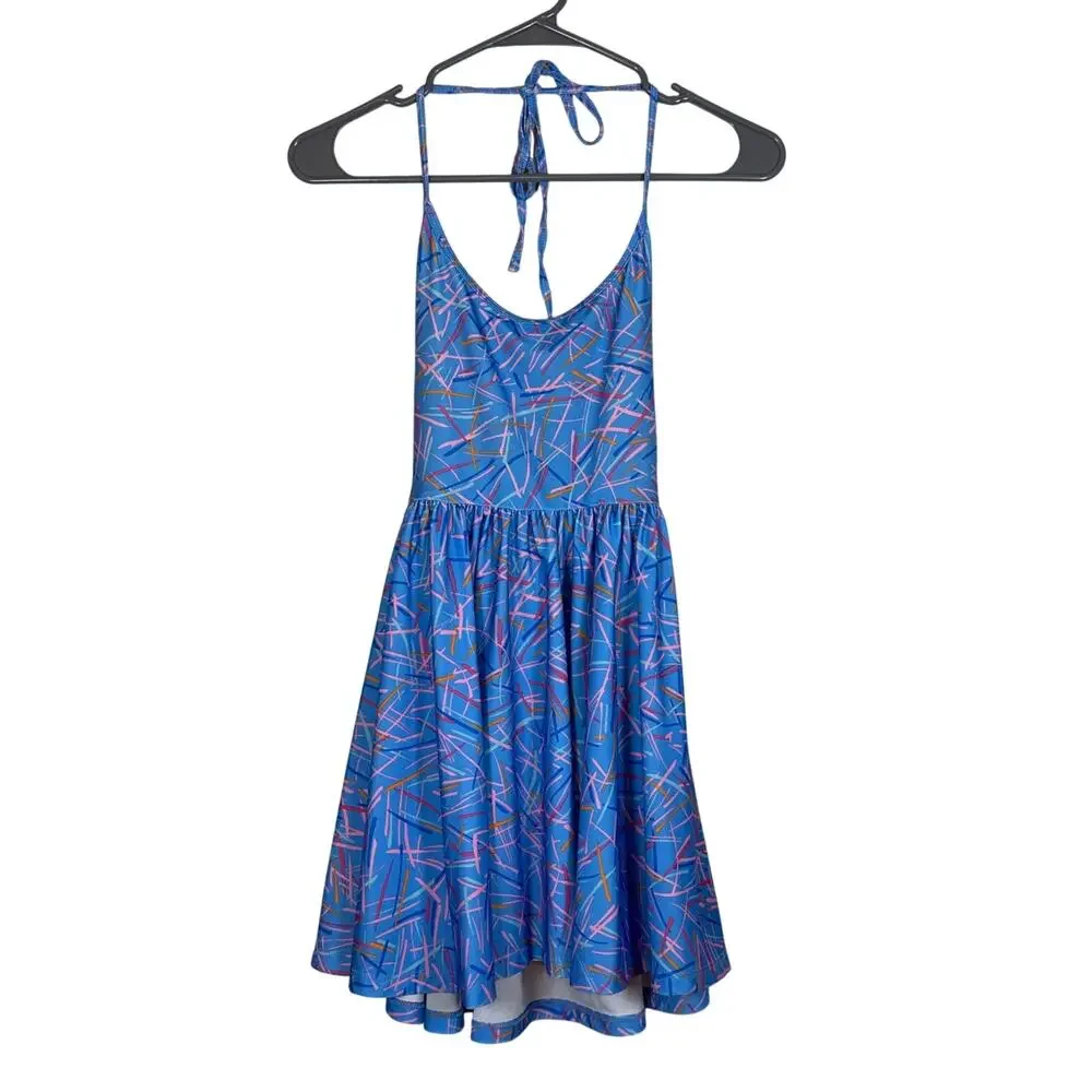 american apparel blue dress american apparel 100% cotton mini dress with lace up